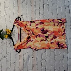 212 collection floral sleeveless v-neck tank Sz L